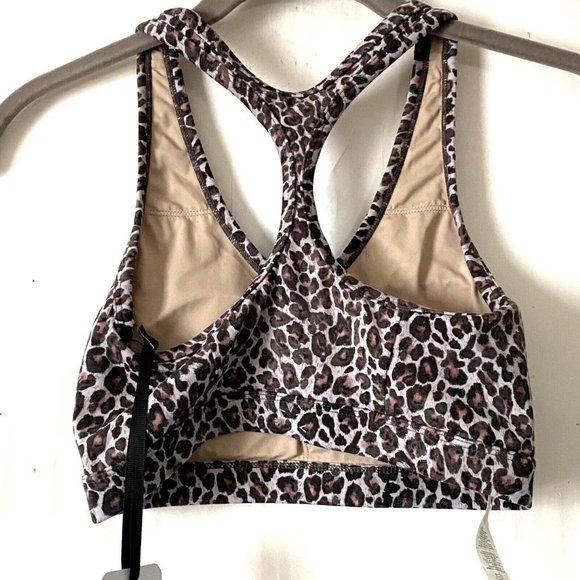 Varley Womens Let's Move Park Sports Bra Size XS Leopard Print NWT $68 - Picture 3 of 11